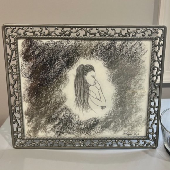 Homemade Sketch Woman Thinking Size is Buyers Choice - Picture 3 of 4